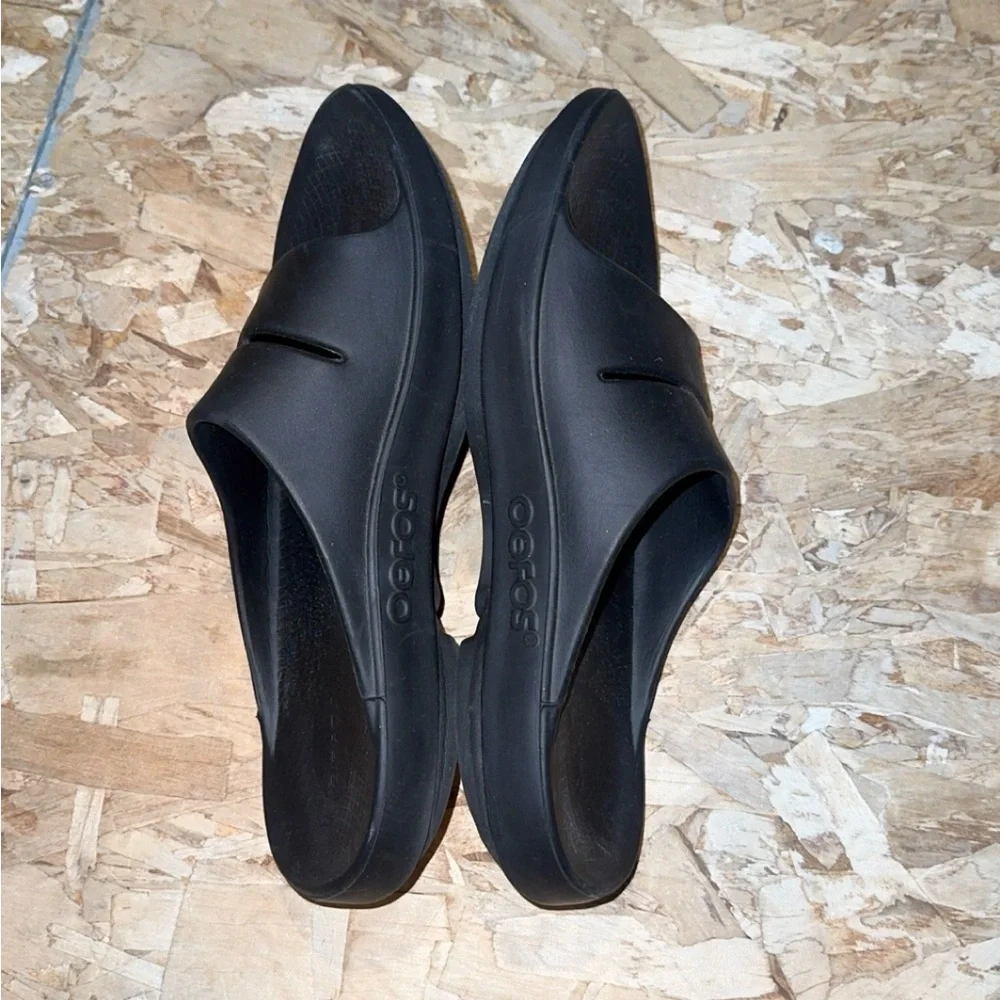 OOFOS Unisex OOahh Black Sport‎ Post Run Recovery Slide Sandals Size 12